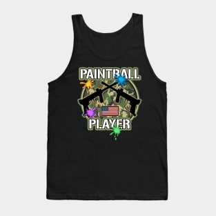 Paintball Player Paint Splatter Camouflage Tank Top